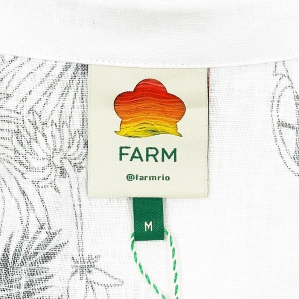 Farm Rio x Mayara Ferrao Moto Love Shirt Size M Off-White Linen Longline Resort - Picture 11 of 12